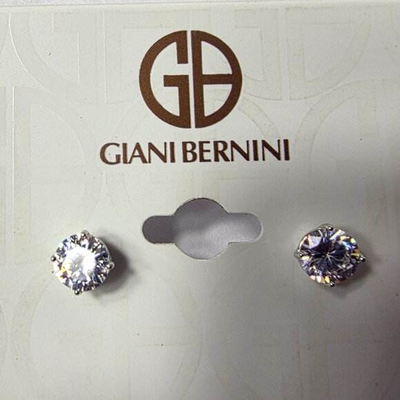 Giana Bernini CZ and Sterling Silver Stud Earrings - Picture 8 of 9